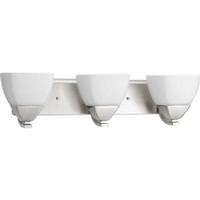 Progress Lighting 3 Light 120 volt Brushed Nickel Vanity Etched Glass Light Fixture