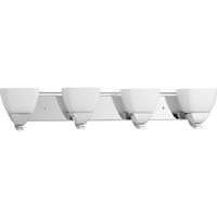 Progress Lighting 4 Light 120 volt Polished Chrome Vanity Etched Glass Light Fixture