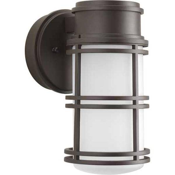 9 watt 120 volt 3000K Natural White Antique Bronze Etched Glass Diffuser Outdoor Bell LED Wall Light Fixture