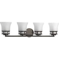 Progress Lighting 4 Light 120 volt Antique Bronze Vanity Etched Glass Light Fixture