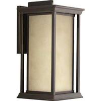 Progress Lighting 1 Light Antique Bronze with Etched Umber Linen Glass Large Endicott Wall Light Fixture
