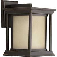 Progress Lighting 1 Light Antique Bronze with Etched Umber Linen Glass Endicott Wall Light Fixture