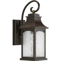 Progress Lighting 1 Light Oil Rubbed Bronze with Clear Seeded Glass Small Wall Light Fixture