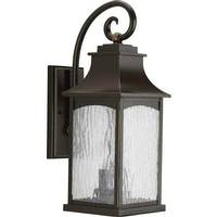 Progress Lighting 2 Light Oil Rubbed Bronze with Clear Seeded Glass Medium Wall Light Fixture