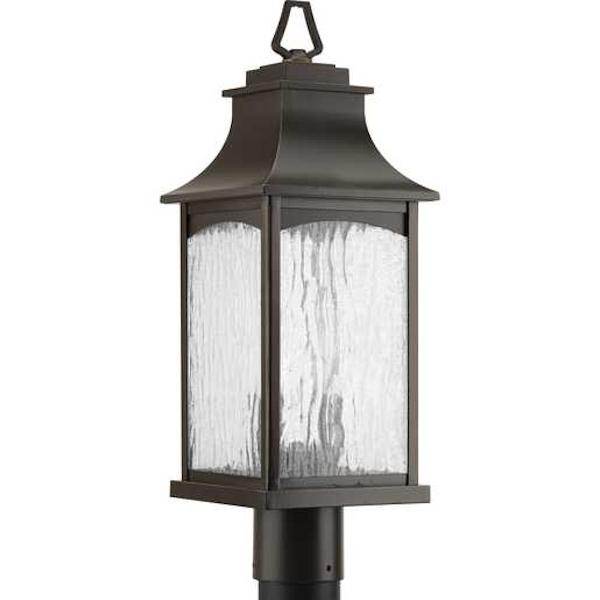 2 Light Bronze with Water Clear Seeded Glass Wall Light Fixture