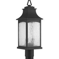 Progress Lighting 2 Light Black with Water Clear Seeded Glass Wall Light Fixture
