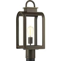 Progress Lighting 1 Light Oil Rubbed Bronze with Clear Beveled Glass Refuge Post Top Light Fixture