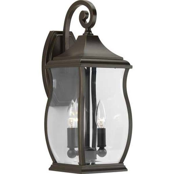 2 Light Oil Rubbed Bronze with Clear Beveled Glass Township Wall Light Fixture