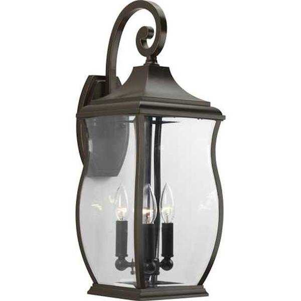 3 Light Oil Rubbed Bronze with Clear Beveled Glass Township Wall Light Fixture