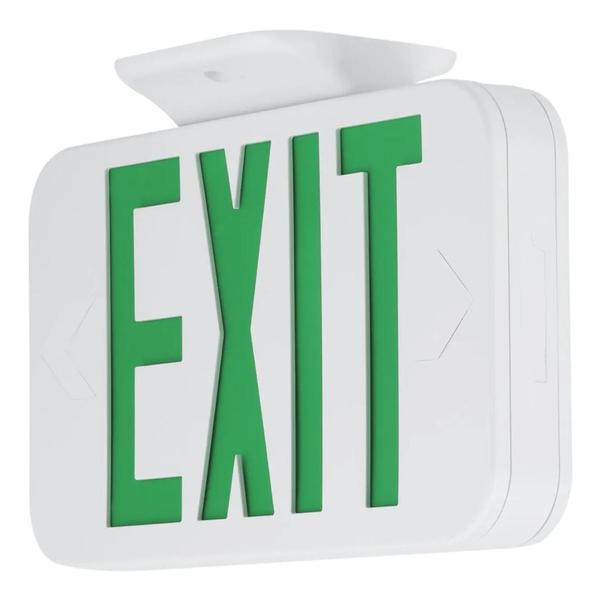 12" 1.5 watt 120/277 volt White/Green Letters LED Exit Sign