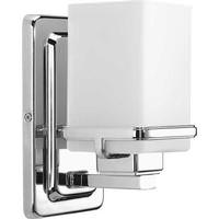Progress Lighting 1 Light 120 volt Polished Chrome Vanity Etched/Painted  Glass Light Fixture