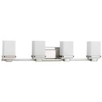 Progress Lighting 4 Light 120 volt Brushed Nickel Vanity Etched/Painted  Glass Light Fixture