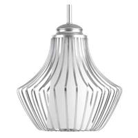 Progress Lighting 1 Light Silver Etched White Glass Diffuser White Silk Shade Pendant Light Fixture