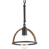Progress Lighting 1 Light Gilded Iron Mini Farmhouse Style Pendant Light Fixture