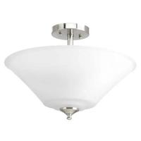 Progress Lighting 3 Light 120 volt Brushed Nickel Etched Glass Bowl Semi-Flush Ceiling Light Fixture