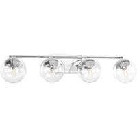 Progress Lighting 4 Light 120 volt Polished Chrome Vanity Clear Glass Light Fixture