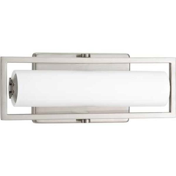 12" 15 watt 120 volt 3000K Brushed Nickel White Glass Shade Dimmable