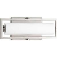 Progress Lighting 12" 15 watt 120 volt 3000K Brushed Nickel White Glass Shade Dimmable