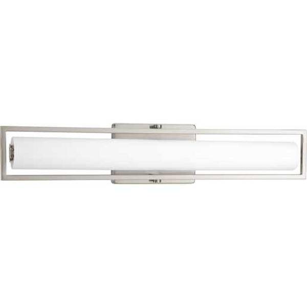 24" 35 watt 120 volt 3000K Brushed Nickel White Glass Shade Dimmable
