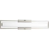 Progress Lighting 24" 35 watt 120 volt 3000K Brushed Nickel White Glass Shade Dimmable
