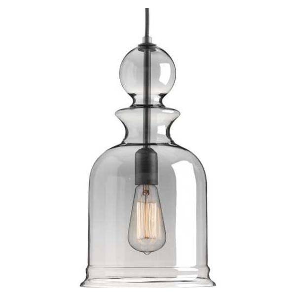 1 Light Graphite Clear Glass Shade Dimmable Pendant Light Fixture