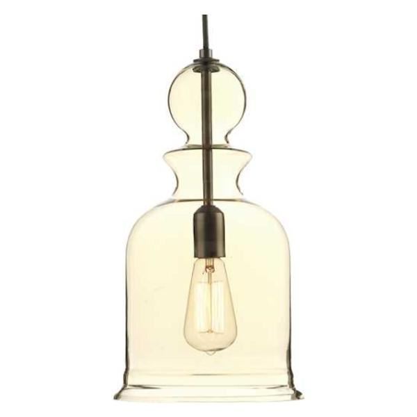 1 Light Antique Bronze Clear Glass Shade Dimmable Pendant Light Fixture