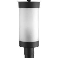 Progress Lighting 1 Light Black with Etched Seeded Glass Hawthorne Post Top Light Fixture