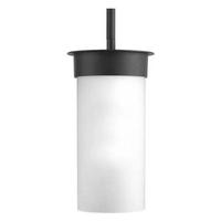 Progress Lighting 1 Light Black with Etched Seeded Glass Small Hawthorne Hanging Light Fixture