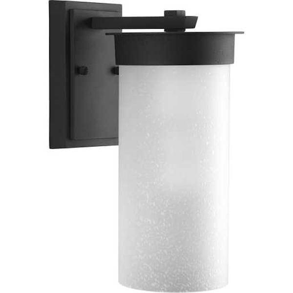 1 Light Black with Etched Seeded Glass Medium Hawthorne Wall Light Fixture