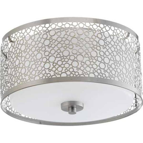 11" 17 watt 120 volt 3000K Brushed Nickel Etched Glass LED Light Fixture
