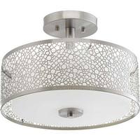 Progress Lighting 14" 17 watt 120 volt 3000K Brushed Nickel Etched Glass Semi-Flush Mount LED Light Fixture