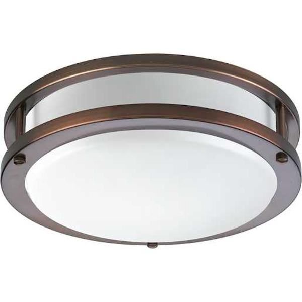 10.4" 21.7 watt 120 volt 3000K Urban Bronze White Acrylic Diffuser LED Light Fixture