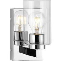 Progress Lighting 1 Light 120 volt Polished Nickel Vanity Clear Glass Light Fixture