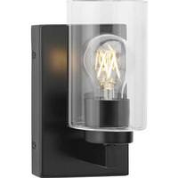 Progress Lighting 1 Light 120 volt Matte Black Vanity Clear Glass Light Fixture