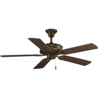 Progress Lighting 52" Antique Bronze 5 Classic Walnut/Medium Cherry Reversible Blade Ceiling Fan