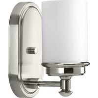 Progress Lighting 1 Light 120 volt Brushed Nickel Vanity Etched Opal Glass Light Fixture
