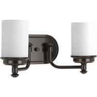 Progress Lighting 2 Light 120 volt Rubbed Bronze Vanity Etched Opal Glass Light Fixture