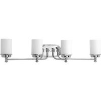 Progress Lighting 4 Light 120 volt Polished Chrome Vanity Etched Opal Glass Light Fixture