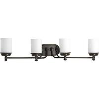 Progress Lighting 4 Light 120 volt Rubbed Bronze Vanity Etched Opal Glass Light Fixture