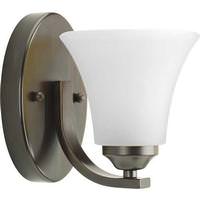 Progress Lighting 1 Light 120 volt Antique Bronze Vanity Etched Glass Light Fixture