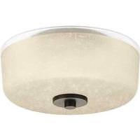 Progress Lighting 2 Light 120 volt Antique Bronze Etched Umber Linen Glass Bowl Ceiling Light Fixture