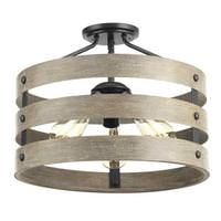 Progress Lighting 3 Light 120 volt Graphite and Weathered Gray Ceiling Light Fixture