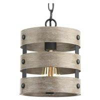 Progress Lighting 1 Light Graphite Weathered Driftwood Pendant Light Fixture