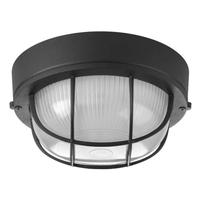 Progress Lighting 1 Light 120 volt Black Etched Ribbed Glass Lens Ceiling Light Fixture