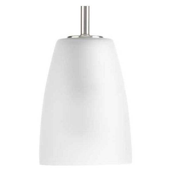 1 Light Brushed Nickel Etched Glass Shade Pendant Light Fixture