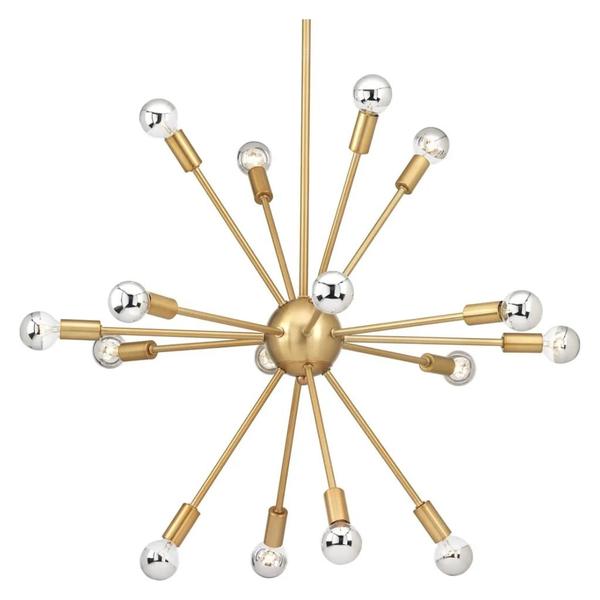 16 Light Brushed Bronze Chandelier Light Fixture
