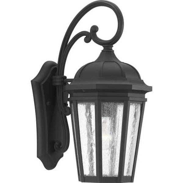 1 Light Black with Clear Seeded Glass Wall Light Fixture