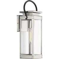Progress Lighting 1 Light Stainless Steel with Clear Glass Small Wall Light Fixture