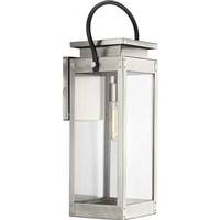 Progress Lighting 1 Light Stainless Steel with Clear Glass Large Wall Light Fixture