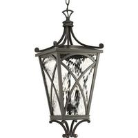 Progress Lighting 3 Light Oil Rubbed Bronze with Clear Water Glass Cadence Hanging Light Fixture